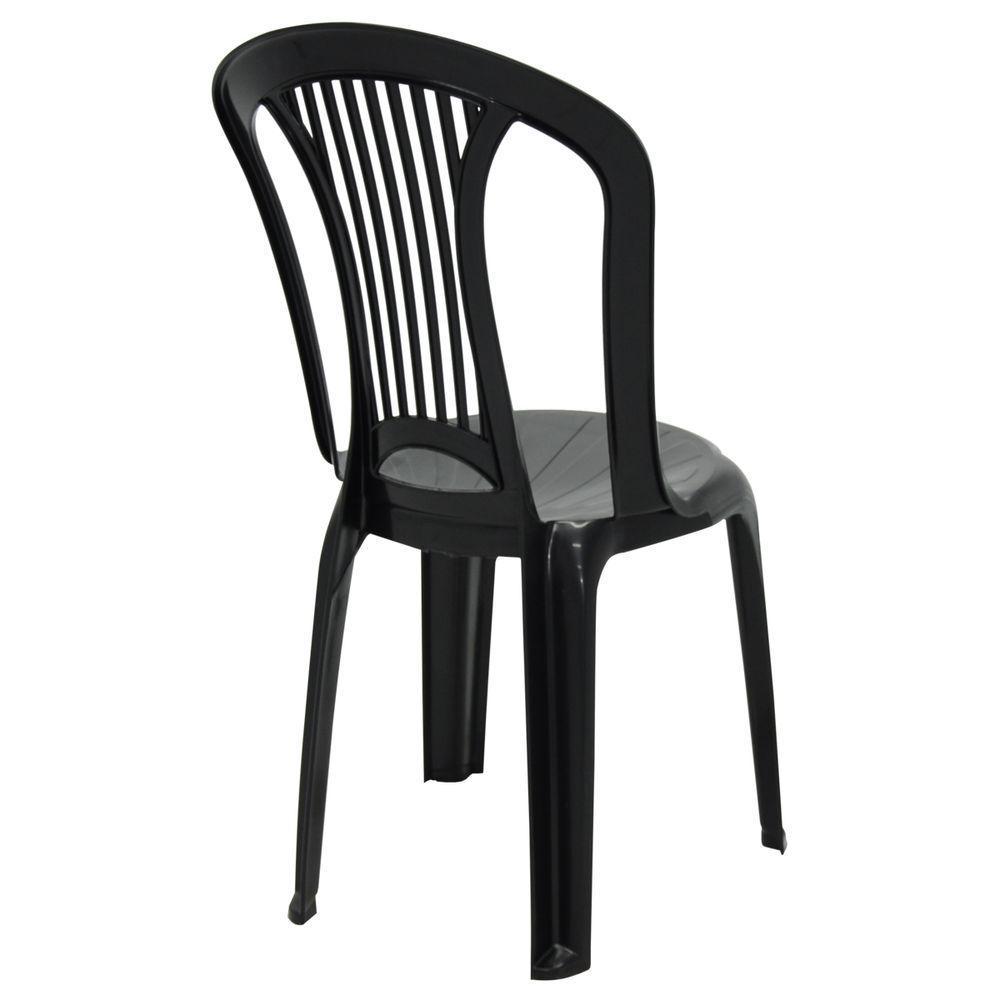 Jogo 4 Cadeiras Bistrô Tramontina Atlântida Em Polipropileno Preto - 6