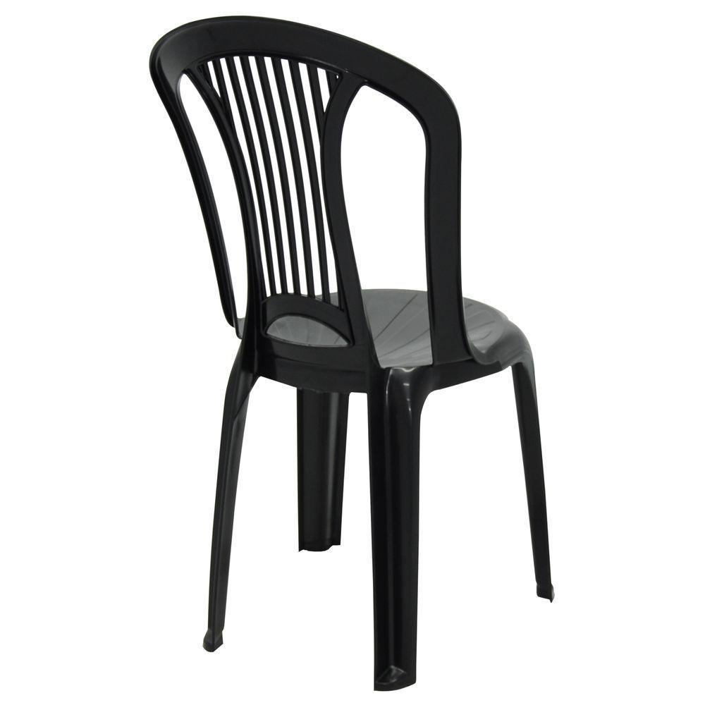 Jogo 4 Cadeiras Bistrô Tramontina Atlântida Em Polipropileno Preto - 8