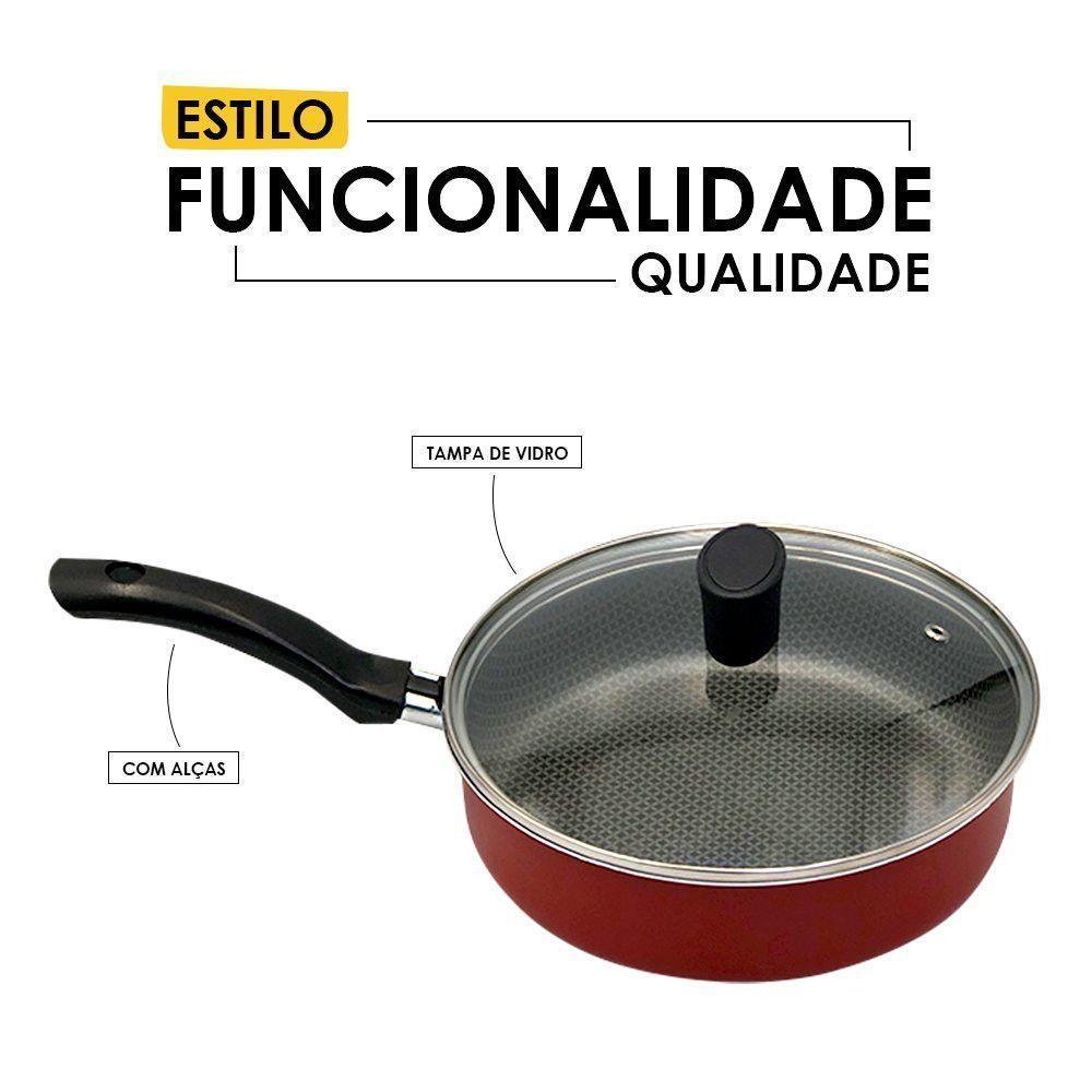 Frigideira Enjoy 20cm Qualidade E Praticidade Com Tampa De Vidro - 5