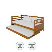 Sofá Cama Solteiro Enjoy Em Madeira - Imbuia - Marrom - 2