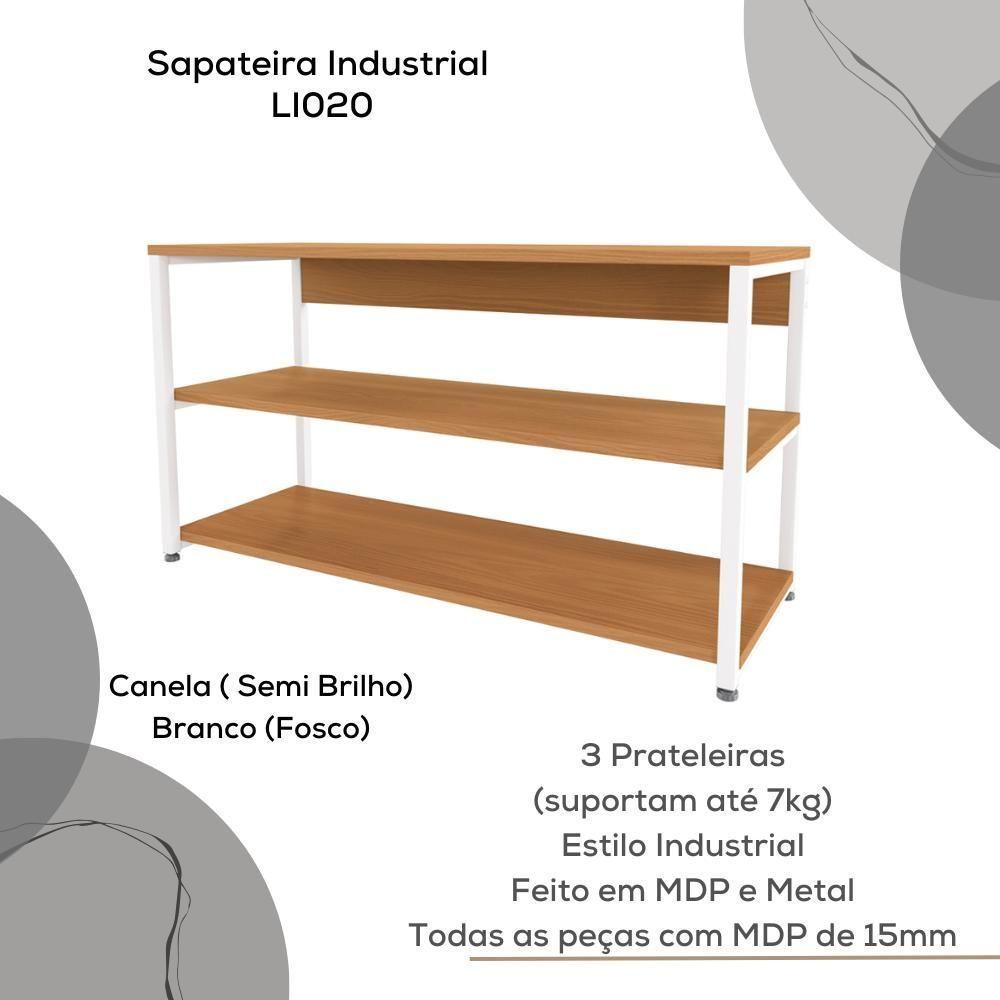 Sapateira Industrial 3 Prateleiras 88 Cm Li020 Canela Branco Kpb - 5