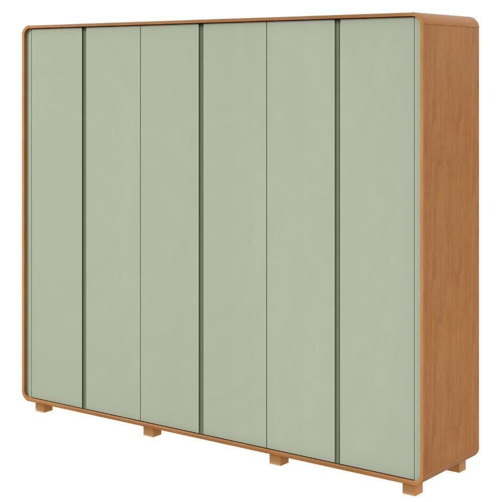 Guarda-roupa Casal 6 Portas Easy Like Com Pés Amendoa Clean/salvia - 5