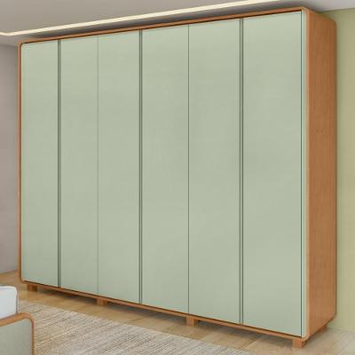 Guarda-roupa Casal 6 Portas Easy Like Com Pés Amendoa Clean/salvia