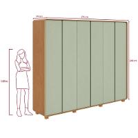 Guarda-roupa Casal 6 Portas Easy Like Com Pés Amendoa Clean/salvia - 2