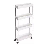 Prateleira Multiuso 4 Andares Com Rodinha Branca - 1
