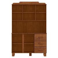 Cristaleira 4 Portas 3 Gavetas Com Aplique 122 Cm 1279 Castanho Milani Store - 5