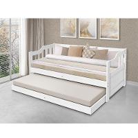 Sofá Cama Solteiro Com Cama Auxiliar + 2 Colchões Atraente - Branco - Branco - 1