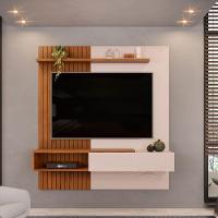 Painel Para Tv Tito Griz E Carvalho Nobre Freijo e off White - 1