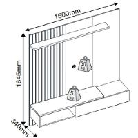 Painel Para Tv Tito Griz E Carvalho Nobre Freijo e off White - 2