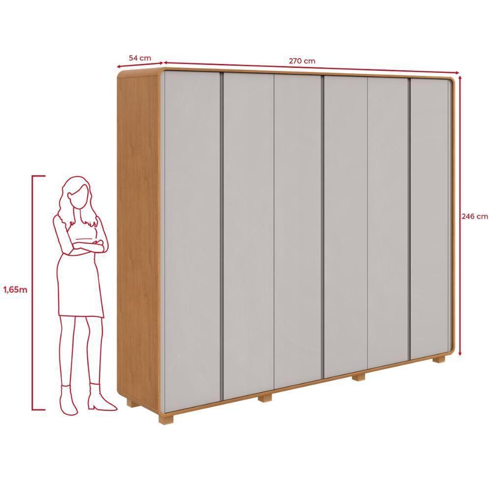 Guarda-roupa Casal 6 Portas Easy Like Com Pés Amendoa Clean/off White - 5