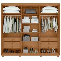 Guarda-roupa Casal 6 Portas Easy Like Com Pés Amendoa Clean/off White