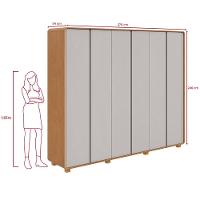 Guarda-roupa Casal 6 Portas Easy Like Com Pés Amendoa Clean/off White - 5