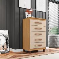 Comoda 5 Gavetas 57 Cm Moden 2259 Carvalho Am Off White Incp - 1