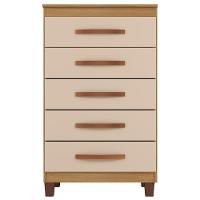 Comoda 5 Gavetas 57 Cm Moden 2259 Carvalho Am Off White Incp - 2