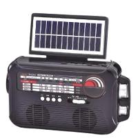 Radio Caixa De Som Placa Solar Bluetooth Lanterna Camping Portatil Emergencia Am Fm Usb Sd Retro Recarregavel Bivolt - 1