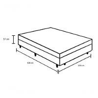 Cama Box Baú Casal 138 Tecido Sintético Branco Com Colchão Lisboa Bello Box Espuma D28 Preto - 3