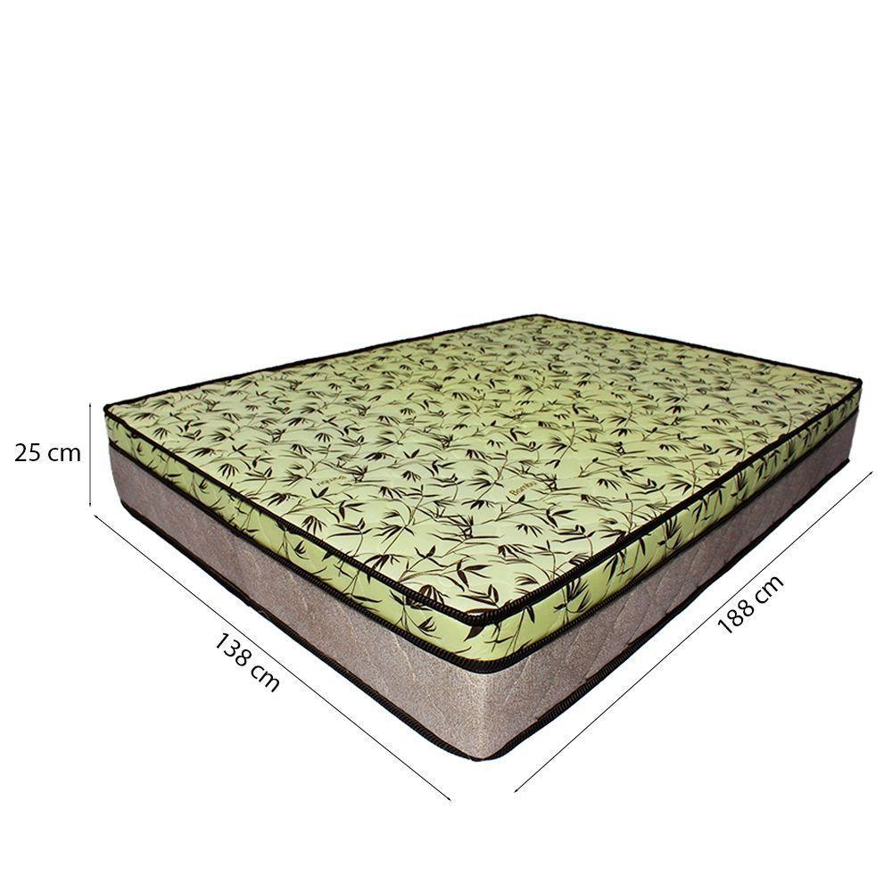 Cama Baú Casal 138 Tecido Sintético Preto Com Colchão De Espuma Tokio D33 Bege - 25x138x188cm - 2