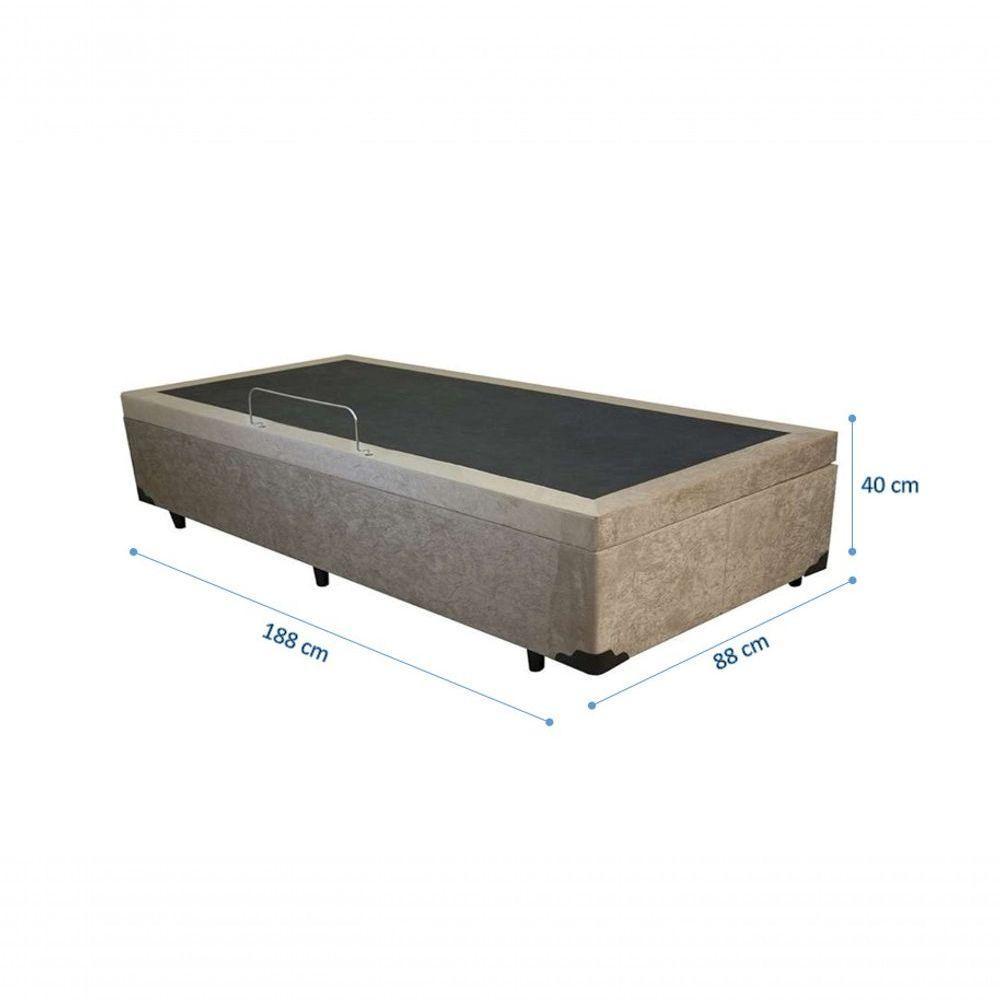 Cama Box Baú Solteiro 88 Bello Box - Suede Bege - 3