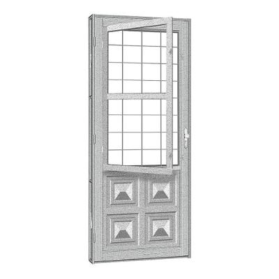 Porta De Aço Postigo Quadriculado Silver 81x215 R50 Abertura Esquerda Prata