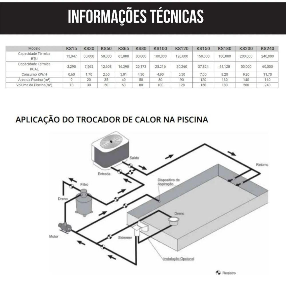 Aquecedor Bomba De Calor Wi-fi Para Aquecimento De Piscinas Até 50 Mil Litros Ks50 - Ks Aquecedores - 2
