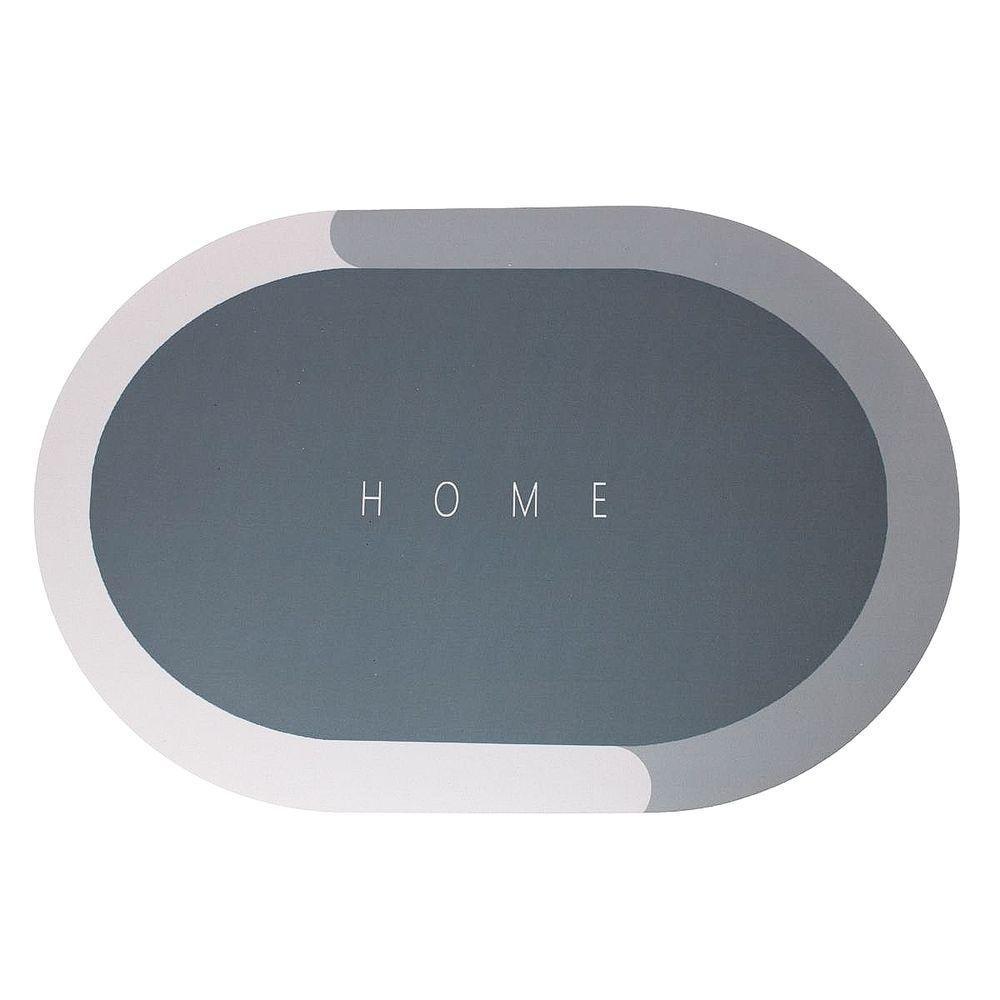 Tapete Superabsorvente De Secagem Rapida Antiderrapante Redondo Cinza - 1