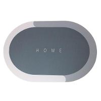 Tapete Superabsorvente De Secagem Rapida Antiderrapante Redondo Cinza - 1