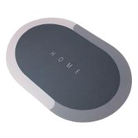 Tapete Superabsorvente De Secagem Rapida Antiderrapante Redondo Cinza - 4