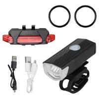 Kit Bike Farol Frontal + Traseiro Ultra Led Usb Recarregável - 1