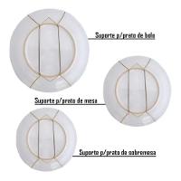 Suporte Gancho Mola Dourada Prato Decorativo Parede Pendurar Mesa 14 A 24 Cm - 10