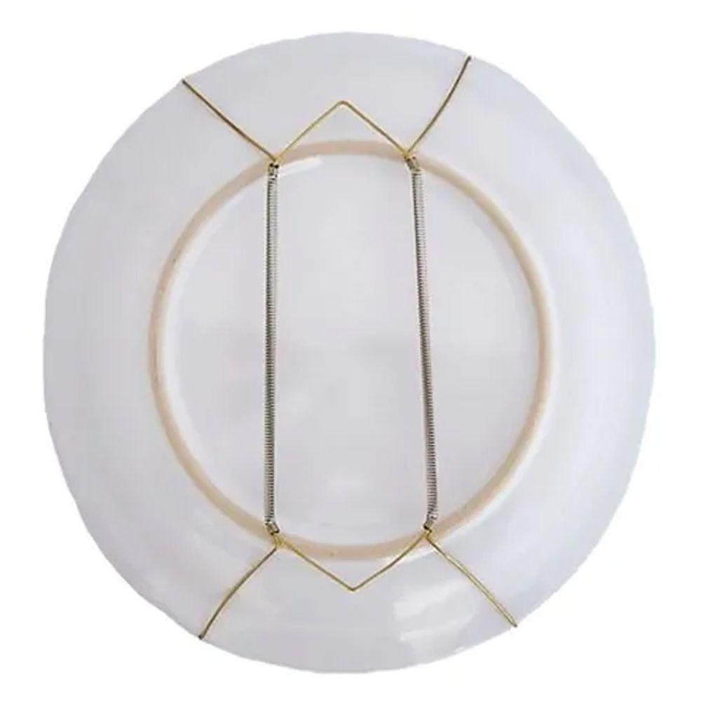 Suporte Gancho Mola Dourada Prato Decorativo Parede Pendurar Tabuleiro (35 A 45cm) - 4