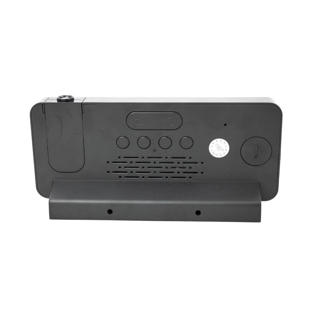 Relogio Alarme Led Espelhado Usb Com Projetor De Hora Preto - 8