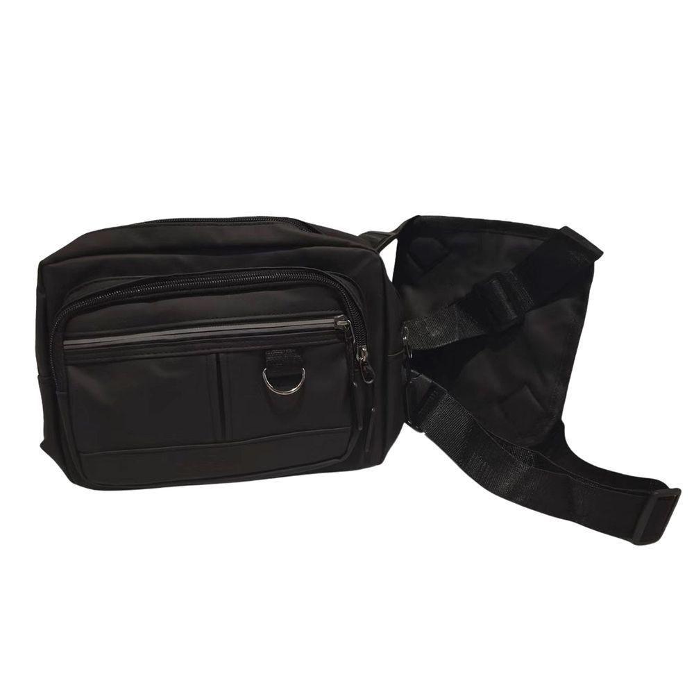 Pochete Mochila Frontal Peito Tática Caminhada Ciclismo Celular Preto - 1