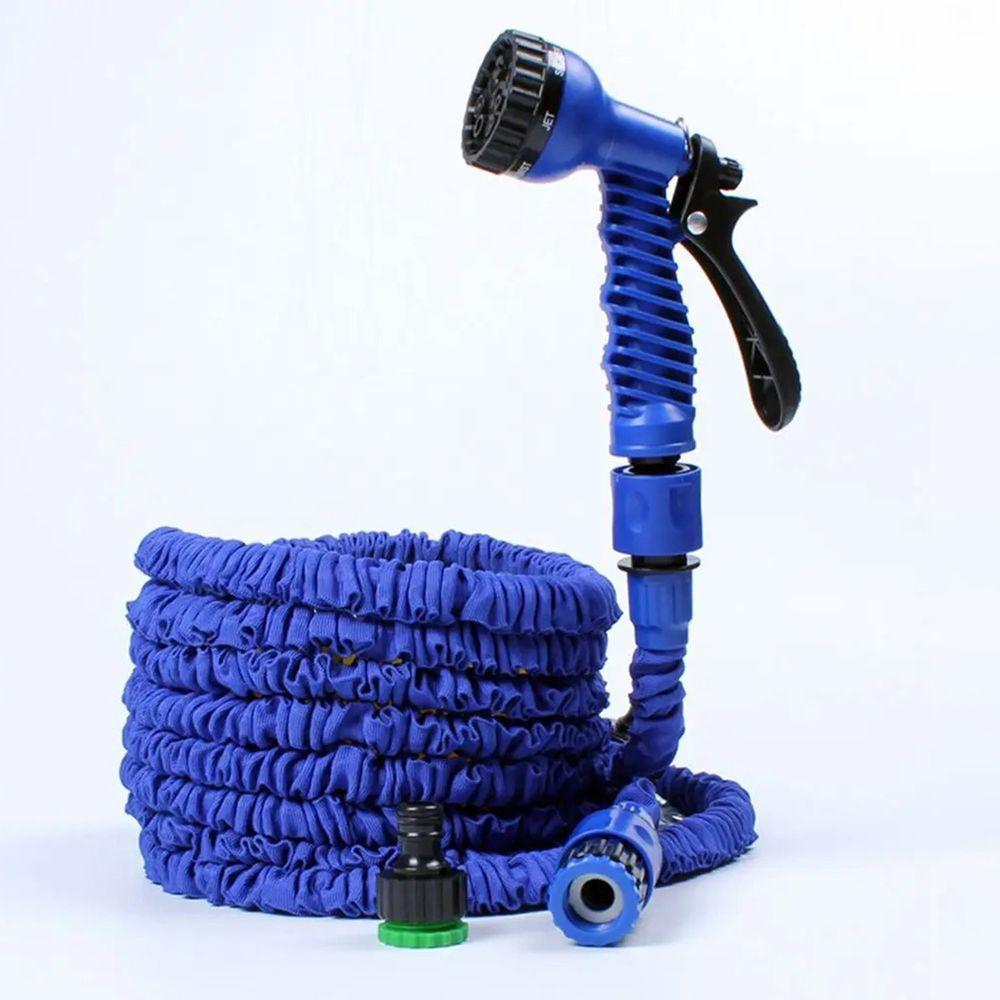 Mangueira Jardim Expansível 30 Metros Resistente Jatos D água Azul - 2