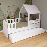 Bicama Casinha Com Telhado Mdf E Grades Anatômica Branco Mobilistore - 1