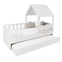 Bicama Casinha Com Telhado Mdf E Grades Anatômica Branco Mobilistore - 2