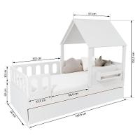 Bicama Casinha Com Telhado Mdf E Grades Anatômica Branco Mobilistore