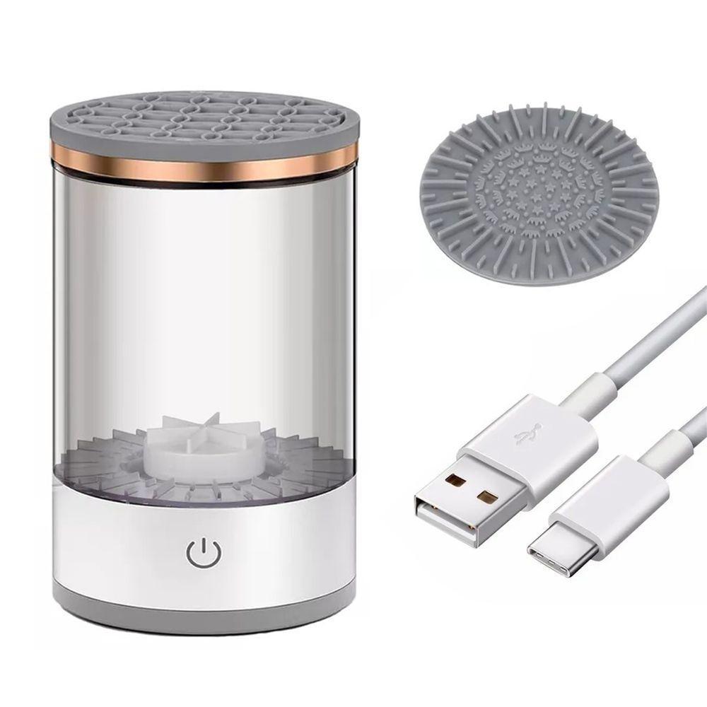 Lavador De Pincel Limpador Automático Maquiagem Usb Salão Casa Branco - 1