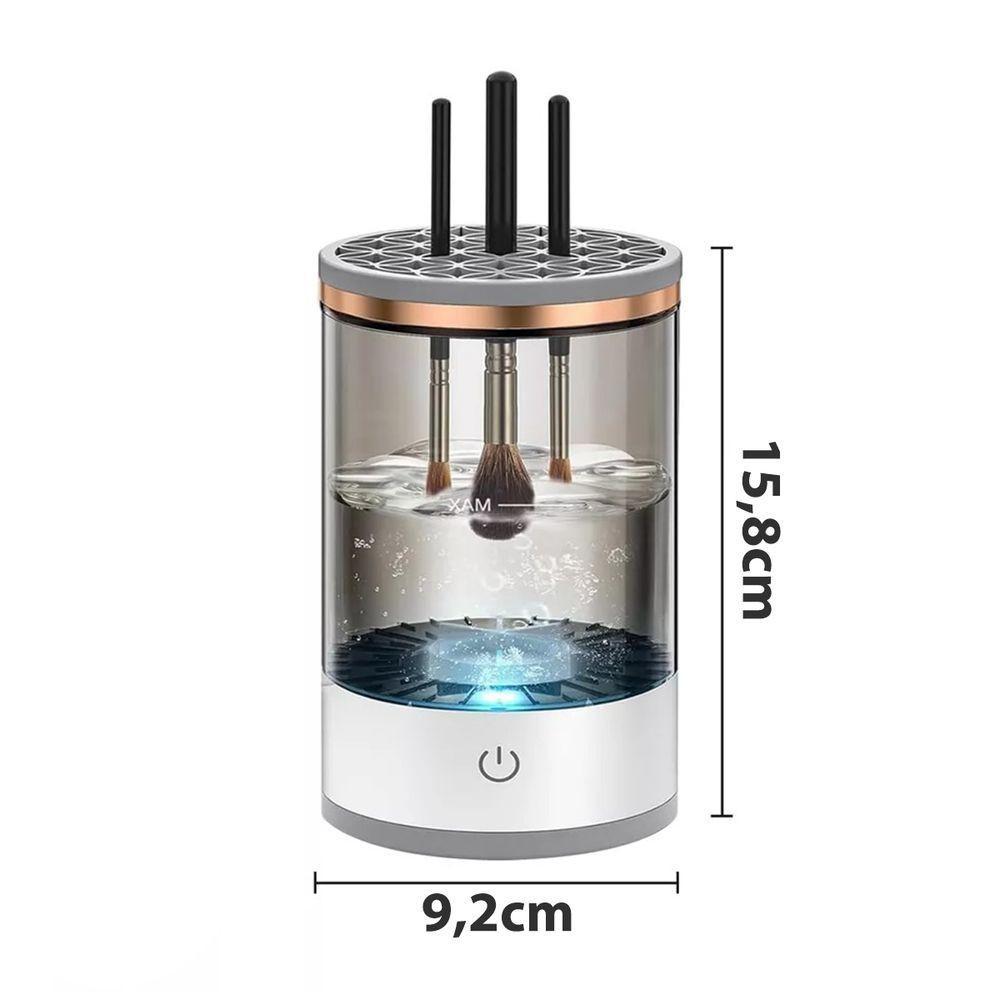 Lavador De Pincel Limpador Automático Maquiagem Usb Salão Casa Branco - 4