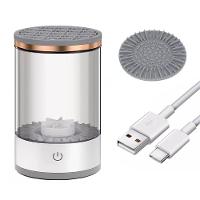 Lavador De Pincel Limpador Automático Maquiagem Usb Salão Casa Branco - 1