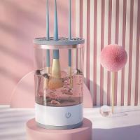 Lavador De Pincel Limpador Automático Maquiagem Usb Salão Casa Branco - 5