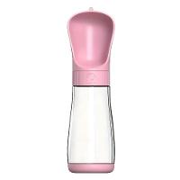 Garrafa água Bebedouro Pet Passeio Com Trava Portátil 330ml Rosa - 1