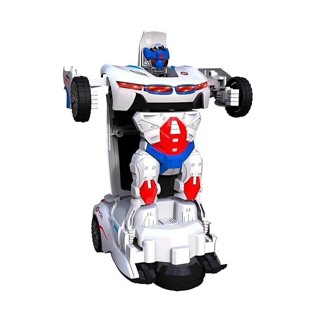 Carro Transformar Robô 2 Em 1 Bate E Volta Luzes Musica Brinquedo Infantil - 1