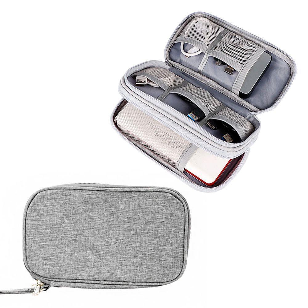 Bolsa Organizadora Cabos Fios Eletrônicos Estojo Case Bag Cinza - 2