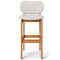 Banqueta Alta Bar Cozinha Sala Jantar Fixa Betta L02 Imbuia Bouclê Cru - Lyam Decor - 3