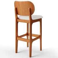 Banqueta Alta Bar Cozinha Sala Jantar Fixa Betta L02 Imbuia Bouclê Cru - Lyam Decor - 8