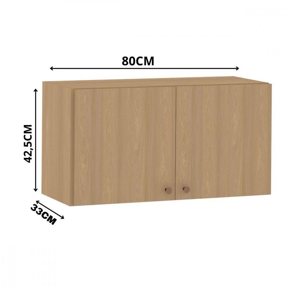 Armário Aéreo 2 Portas 80cm Para Geladeira Classic Luciane Freijo - 3