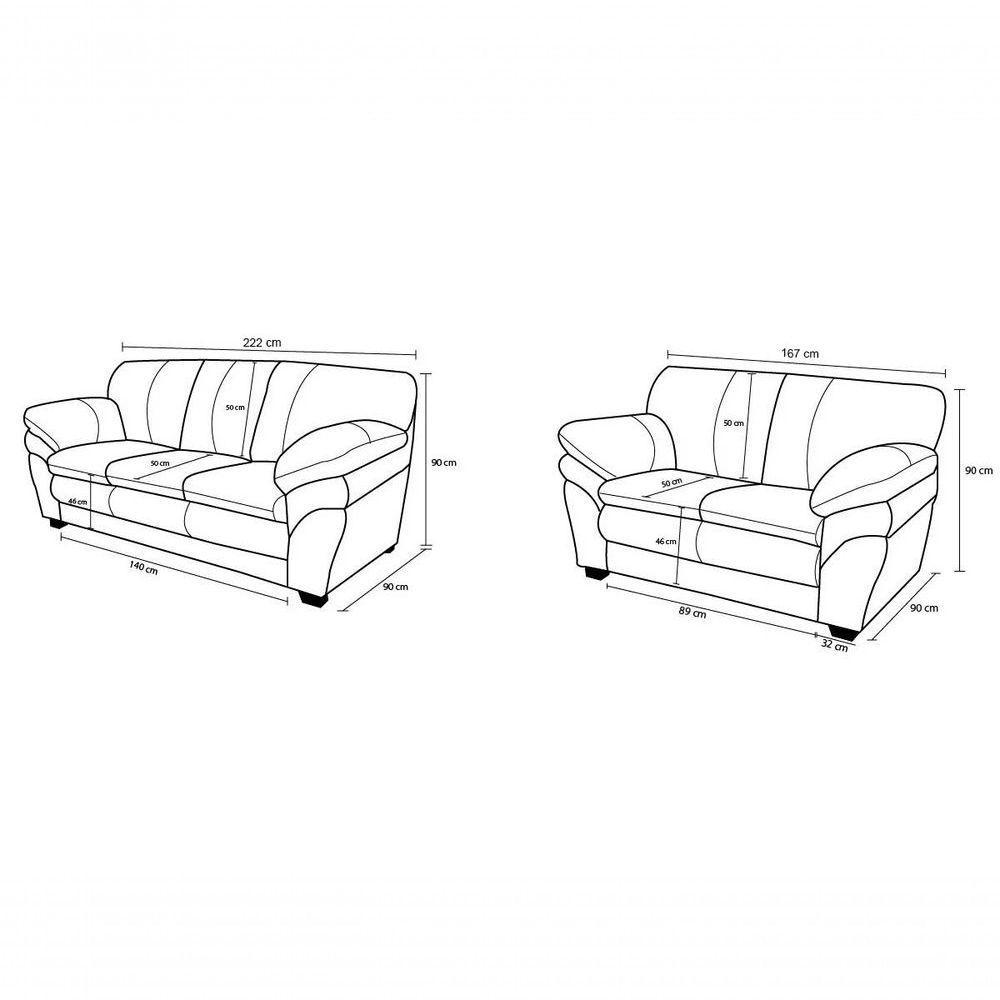 Conjunto Sofá De Couro Gana 3 E 2 Lugares Conhaque Com Brilho - Mempra Design - 9