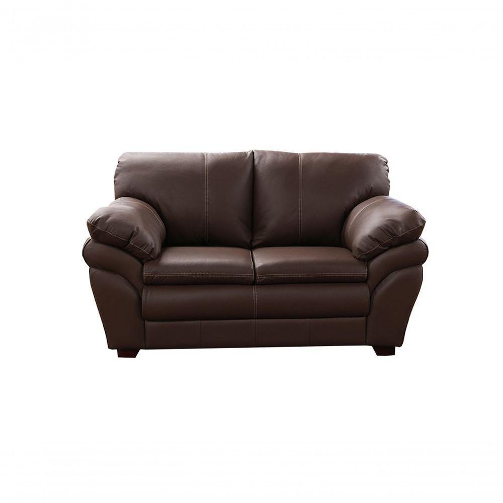 Conjunto Sofá De Couro Gana 3 E 2 Lugares Marrom Pigmentado - Mempra Design - 2