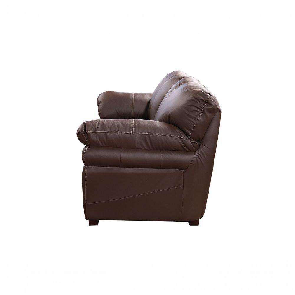 Conjunto Sofá De Couro Gana 3 E 2 Lugares Marrom Pigmentado - Mempra Design - 3