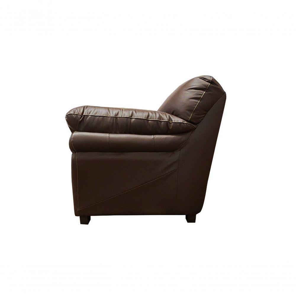 Conjunto Sofá De Couro Gana 3 E 2 Lugares Marrom Pigmentado - Mempra Design - 5